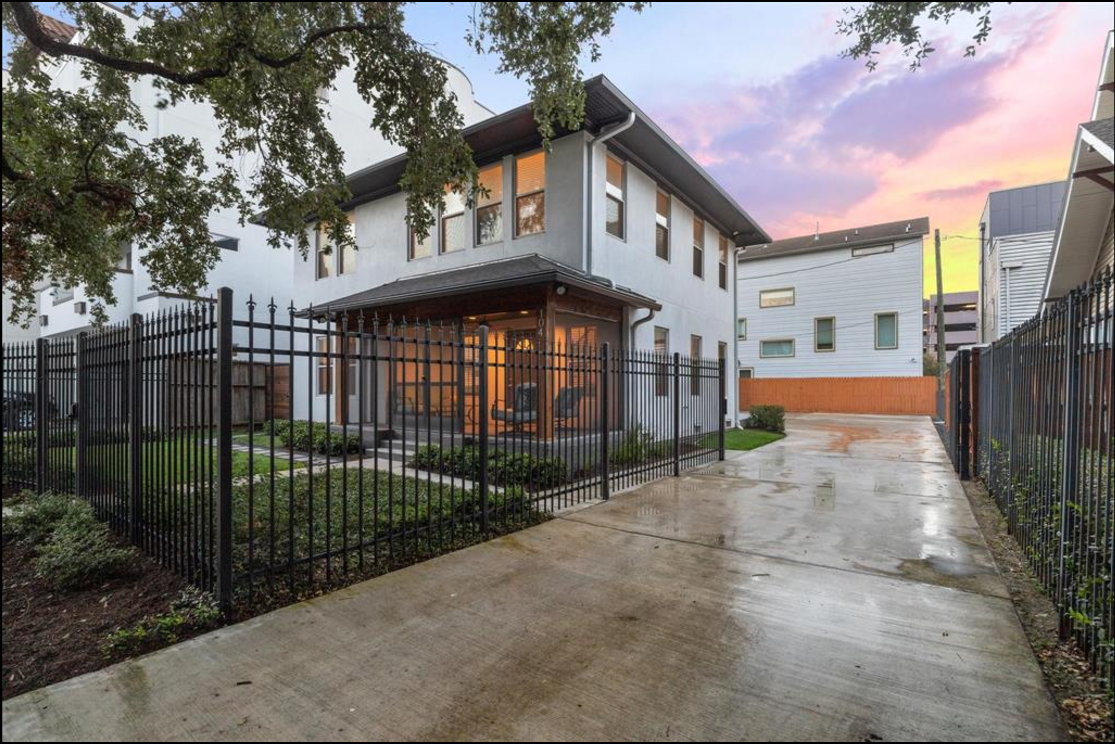Fenced driveway